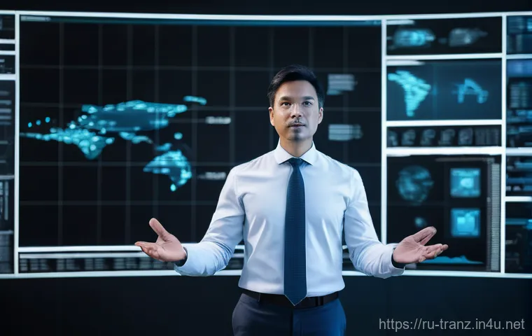 번역사의 미래 전망과 인공지능 번역 - **Prompt 1: Collaborative Linguistic Intelligence**
    A highly detailed, realistic image of a fema...