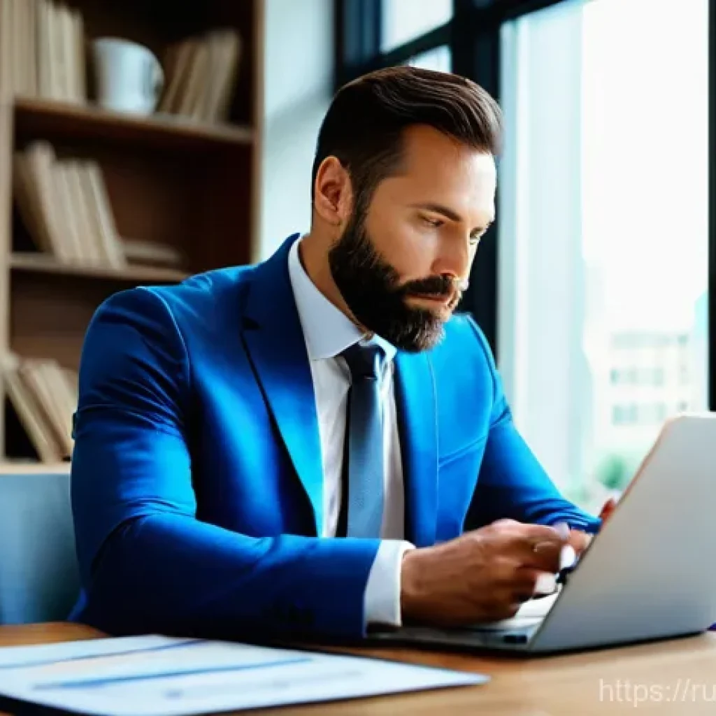번역 프로젝트 관리 방법 - **Prompt:** A focused and professional project manager, a male in his 40s with a neatly trimmed bear...